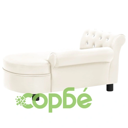 Кучешки диван, кремав, 83x45x42 см, изкуствена кожа ➤ топ цена ➤ sorbe.bg