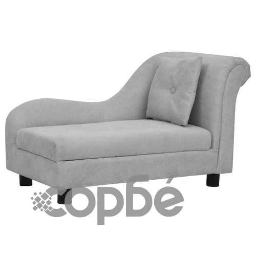 Кучешки диван с възглавница, сив, 83x44x44 см, плюш ➤ топ цена ➤ sorbe.bg