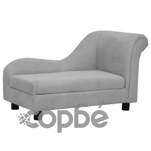 Кучешки диван с възглавница, сив, 83x44x44 см, плюш ➤ топ цена ➤ sorbe.bg