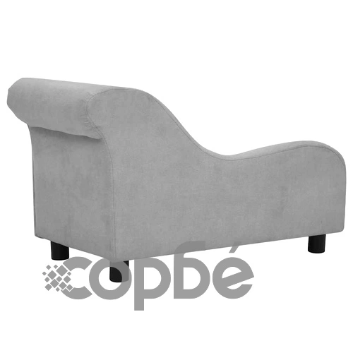 Кучешки диван с възглавница, сив, 83x44x44 см, плюш ➤ топ цена ➤ sorbe.bg