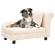 Кучешки диван с възглавница, кремав, 83x44x44 см, плюш