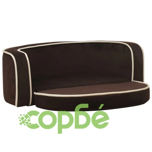 Сгъваем кучешки диван кафяв 73x67x26 см плюш перима възглавница ➤ топ цена ➤ sorbe.bg