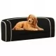 Сгъваем кучешки диван черен 73x67x26 см плюш перима възглавница