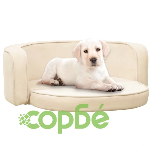 Сгъваем кучешки диван кремав 73x67x26см плюш перима възглавница ➤ топ цена ➤ sorbe.bg
