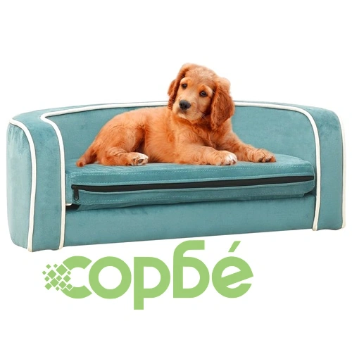 Сгъваем кучешки диван тюркоаз 73x67x26 см плюш възглавница ➤ топ цена ➤ sorbe.bg