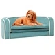 Сгъваем кучешки диван тюркоаз 73x67x26 см плюш възглавница