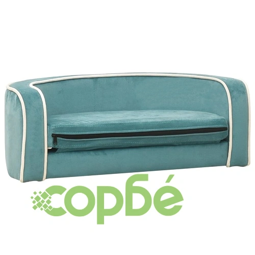 Сгъваем кучешки диван тюркоаз 73x67x26 см плюш възглавница ➤ топ цена ➤ sorbe.bg