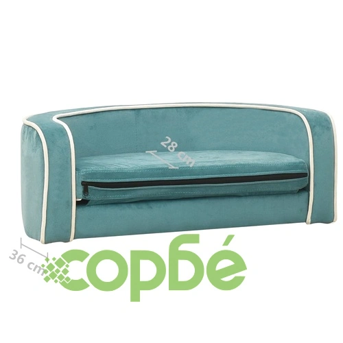 Сгъваем кучешки диван тюркоаз 73x67x26 см плюш възглавница ➤ топ цена ➤ sorbe.bg