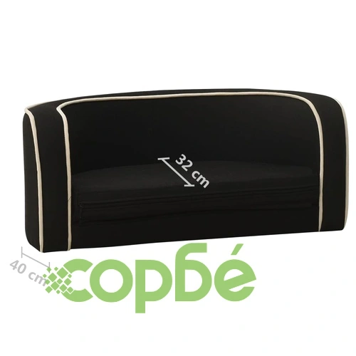 Сгъваем кучешки диван черен 76x71x30 см лен перима възглавница ➤ топ цена ➤ sorbe.bg