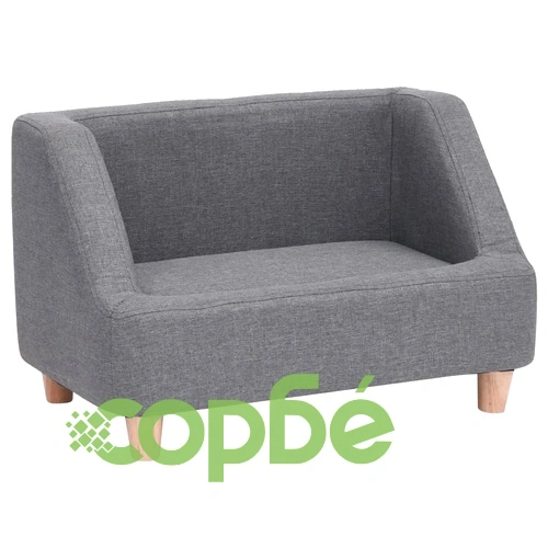 Кучешки диван, сив, 60x37x39 см, лен ➤ топ цена ➤ sorbe.bg