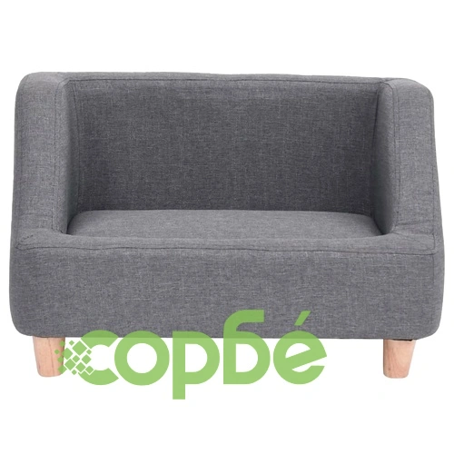 Кучешки диван, сив, 60x37x39 см, лен ➤ топ цена ➤ sorbe.bg