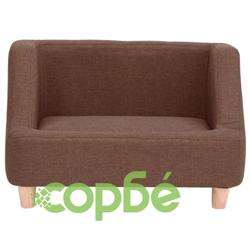 Кучешки диван, кафяв, 60x37x39 см, лен ➤ топ цена ➤ sorbe.bg