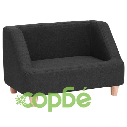 Кучешки диван, черен, 60x37x39 см, лен ➤ топ цена ➤ sorbe.bg