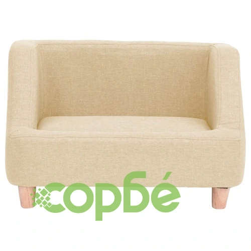 Кучешки диван, кремав, 60x37x39 см, лен ➤ топ цена ➤ sorbe.bg