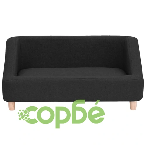 Кучешки диван, черен, 85x50x39 см, лен ➤ топ цена ➤ sorbe.bg