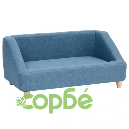 Кучешки диван, син, 85x50x39 см, лен ➤ топ цена ➤ sorbe.bg