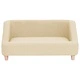 Кучешки диван, кремав, 85x50x39 см, лен