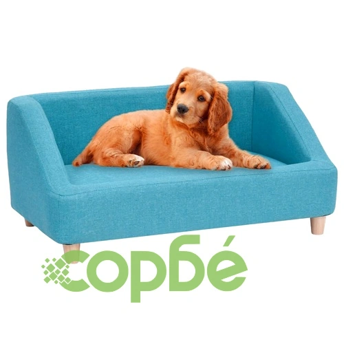 Кучешки диван, тюркоаз, 85x50x39 см, лен ➤ топ цена ➤ sorbe.bg