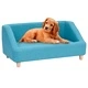 Кучешки диван, тюркоаз, 85x50x39 см, лен