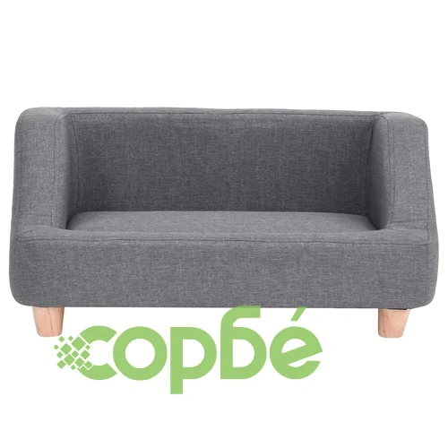 Кучешки диван, сив, 95x63x39 см, лен ➤ топ цена ➤ sorbe.bg