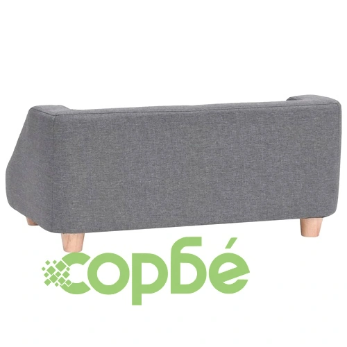 Кучешки диван, сив, 95x63x39 см, лен ➤ топ цена ➤ sorbe.bg