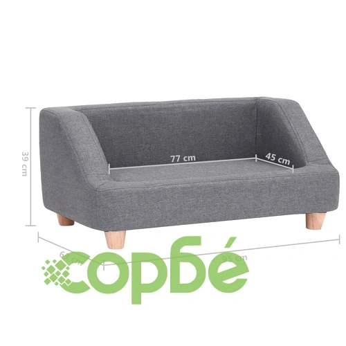 Кучешки диван, сив, 95x63x39 см, лен ➤ топ цена ➤ sorbe.bg