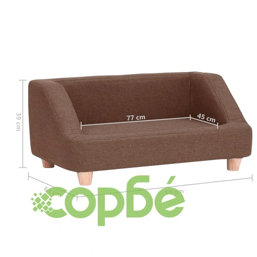 Кучешки диван, кафяв, 95x63x39 см, лен ➤ топ цена ➤ sorbe.bg