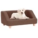 Кучешки диван, кафяв, 95x63x39 см, лен