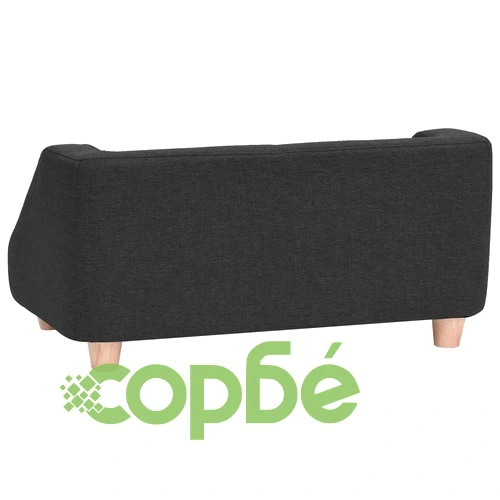 Кучешки диван, черен, 95x63x39 см, лен ➤ топ цена ➤ sorbe.bg