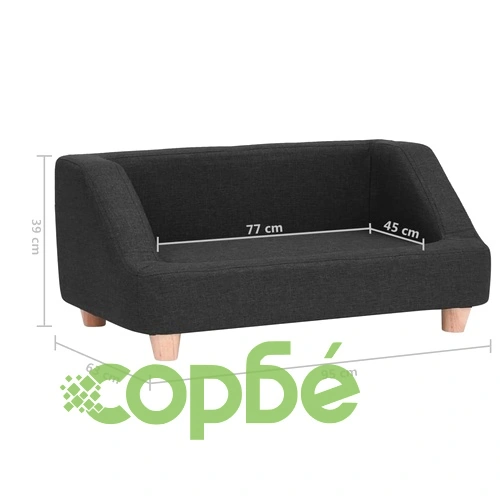 Кучешки диван, черен, 95x63x39 см, лен ➤ топ цена ➤ sorbe.bg