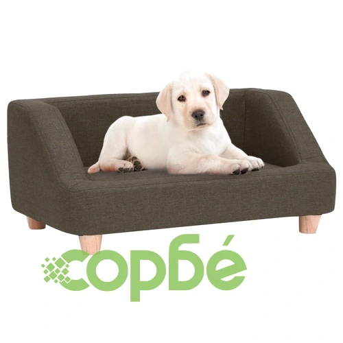 Кучешки диван, тъмносив, 95x63x39 см, лен ➤ топ цена ➤ sorbe.bg