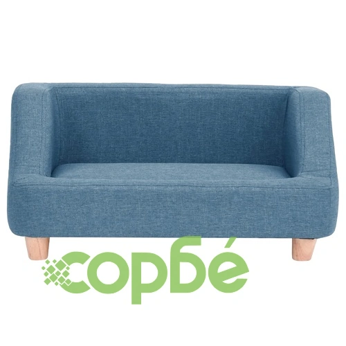 Кучешки диван, син, 95x63x39 см, лен ➤ топ цена ➤ sorbe.bg