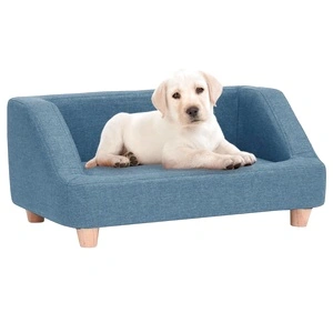 Кучешки диван, син, 95x63x39 см, лен
