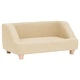 Кучешки диван, кремав, 95x63x39 см, лен