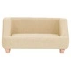 Кучешки диван, кремав, 95x63x39 см, лен