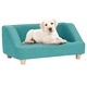 Кучешки диван, тюркоаз, 95x63x39 см, лен