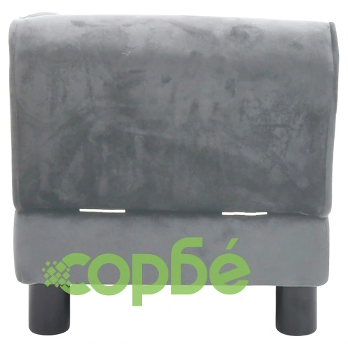 Кучешки диван, сив, 57x34x36 см, плюш ➤ топ цена ➤ sorbe.bg