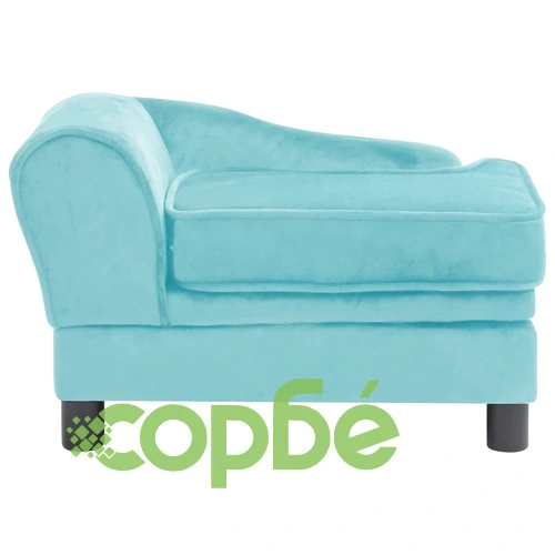 Кучешки диван, тюркоазен, 57x34x36 см, плюш ➤ топ цена ➤ sorbe.bg