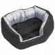 Двулицева перяща възглавница за куче сиво и черно 65x50x20 см