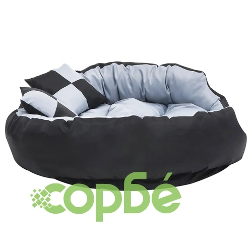 Реверсивно и миещо се кучешко легло, сиво и черно, 110x80x23 см ➤ топ цена ➤ sorbe.bg