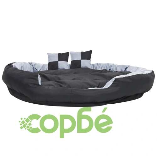 Реверсивно и миещо се кучешко легло, сиво-черно, 150x120x25 см ➤ топ цена ➤ sorbe.bg