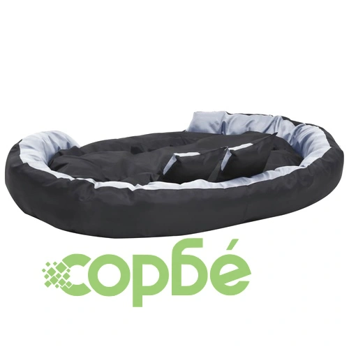 Реверсивно и миещо се кучешко легло, сиво-черно, 150x120x25 см ➤ топ цена ➤ sorbe.bg