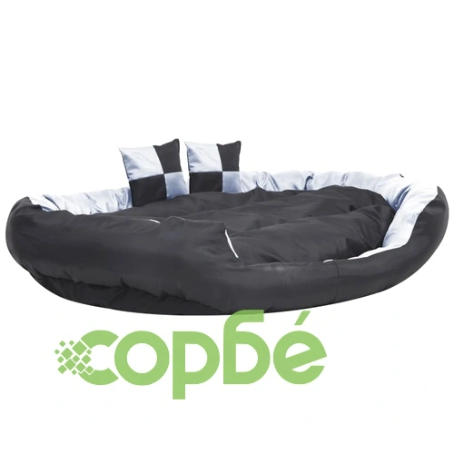 Реверсивно и миещо се кучешко легло, сиво-черно, 150x120x25 см ➤ топ цена ➤ sorbe.bg