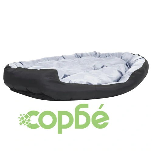 Реверсивно и миещо се кучешко легло, сиво-черно, 150x120x25 см ➤ топ цена ➤ sorbe.bg