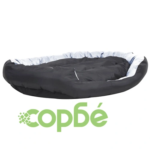 Реверсивно и миещо се кучешко легло, сиво-черно, 150x120x25 см ➤ топ цена ➤ sorbe.bg