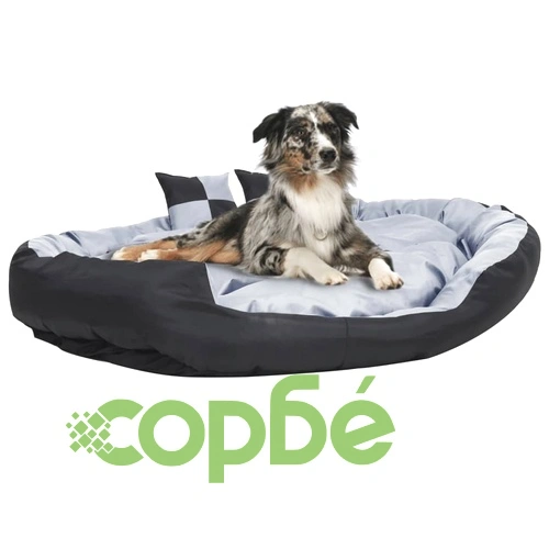 Реверсивно и миещо се кучешко легло, сиво-черно, 150x120x25 см ➤ топ цена ➤ sorbe.bg