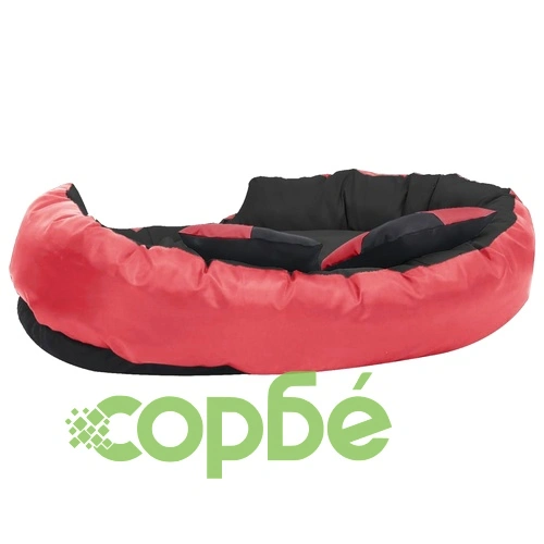 Реверсивно и миещо се кучешко легло червено-черно 110x80x23 см ➤ топ цена ➤ sorbe.bg