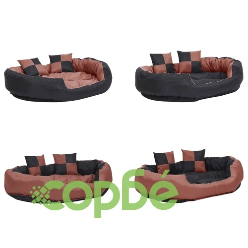 Реверсивно и миещо се кучешко легло, черно-кафяво, 110x80x23 см ➤ топ цена ➤ sorbe.bg