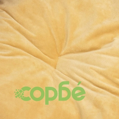 Кучешко легло, черно-жълто, 79x70x19 см, плюш и изкуствена кожа ➤ топ цена ➤ sorbe.bg