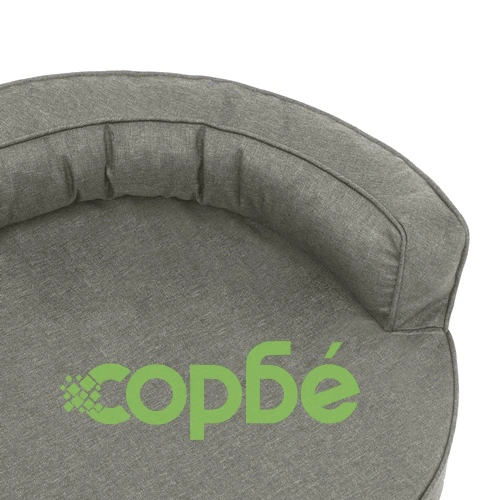 Ергономичен матрак кучeшко легло, 75x53 см, с вид на лен, сив ➤ топ цена ➤ sorbe.bg